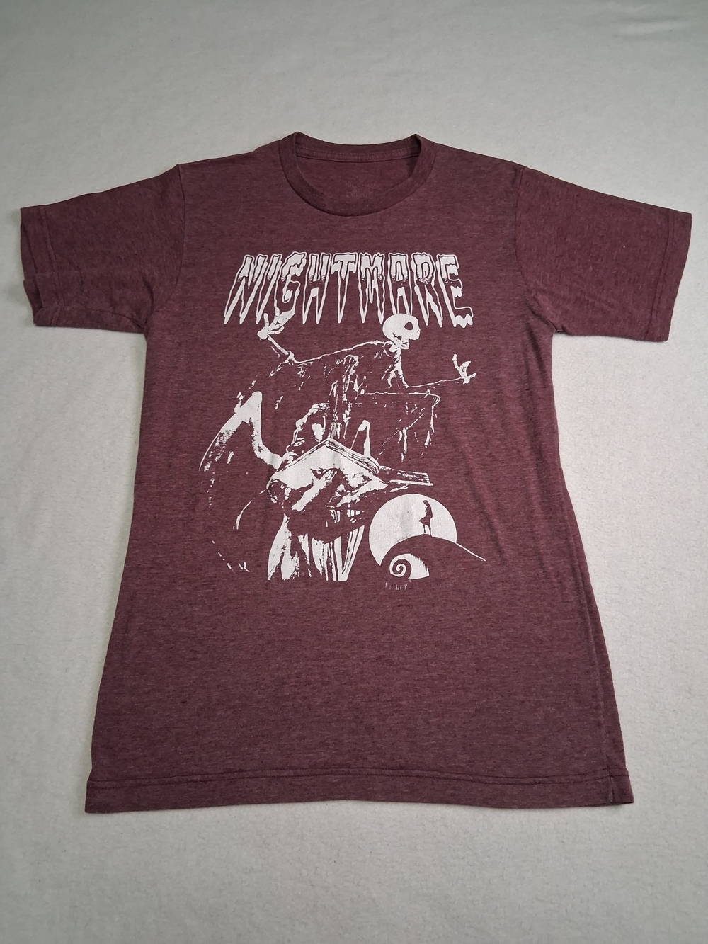 Nightmare Graphic Short Sleeve Tee - Maroon
